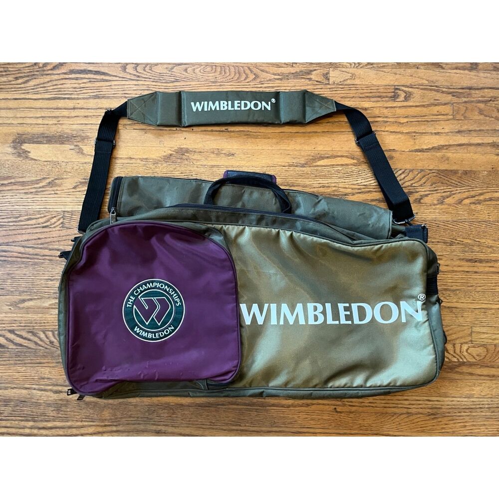 WIMBLEDON Green Purple Multiple Tennis Racket Shoulder Bag